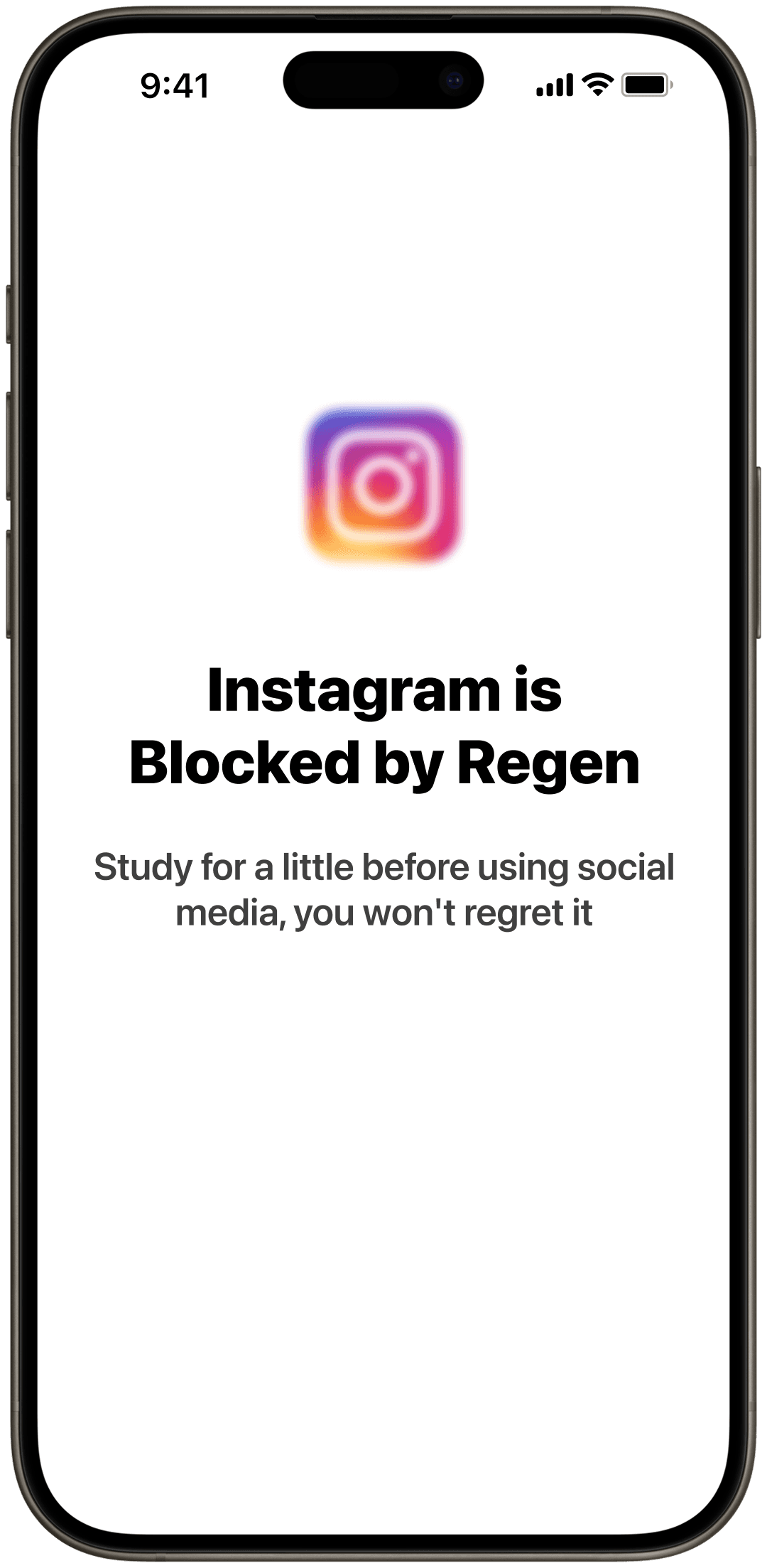 Instagram bloqueado pelo Regen